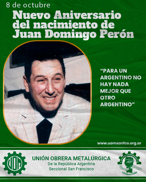8 de octubre – 130 años del nacimiento de Juan Domingo Perón