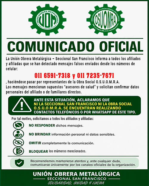 COMUNICADO OFICIAL