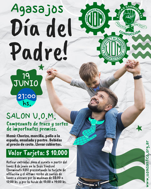 ¡Festejamos el Día del Padre en la U.O.M.! 🛠️🥩