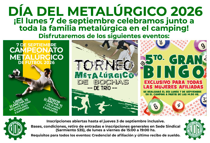 🎉 ¡Atención a todas y todos los afiliados metalúrgicos! 🎉